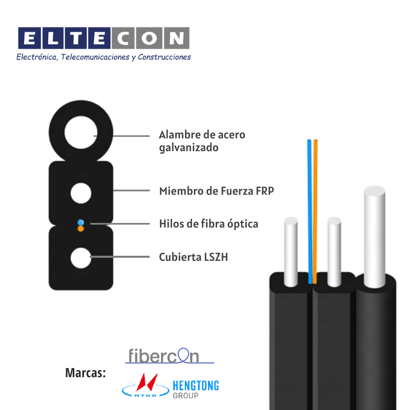 Cable De Fibra óptica Drop 2 Hilos Eltecon